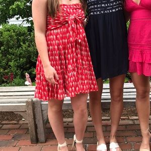 Free People, Strapless, Floral Print, Red/white,